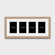 Multi Photo Picture Frame | 4 Apertures 6x4 Photos in a 20mm Oak Veneer Frame - Multi Photo Frames